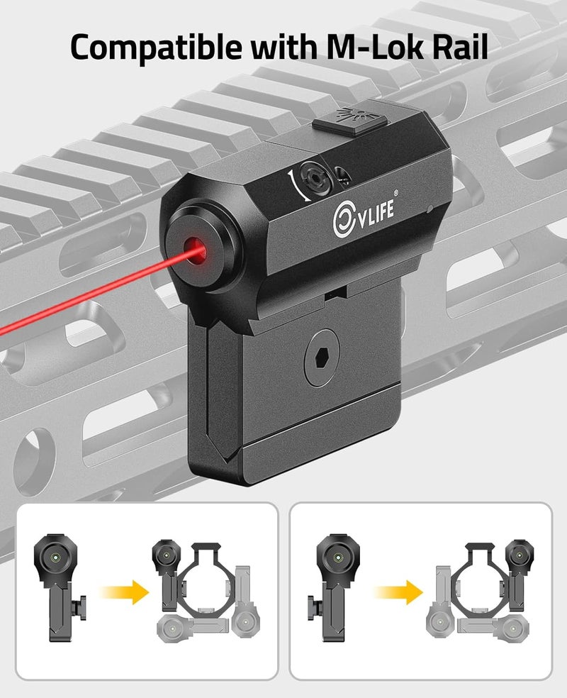 CVLIFE Rifle Green/Red Laser Sight Compatible with M-Lok and Picatinny Rail Mount, Low Profile Laser for Rifle Magnetic Rechargeable Laser Beam Sight - Image 4